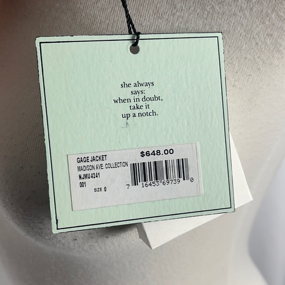 NEW Kate Spade Sample Madison Ave Black Jacket - Picture 7 of 7